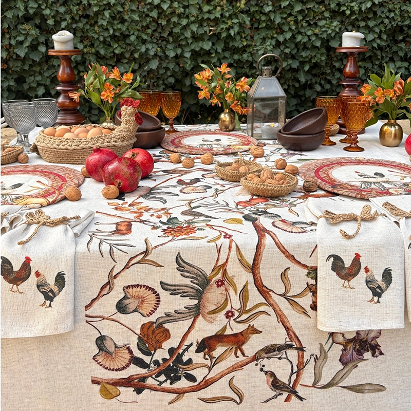MANTEL RANCO - 180 X 250 CM. - LINO POLIESTER - (6 PUESTOS) - 1