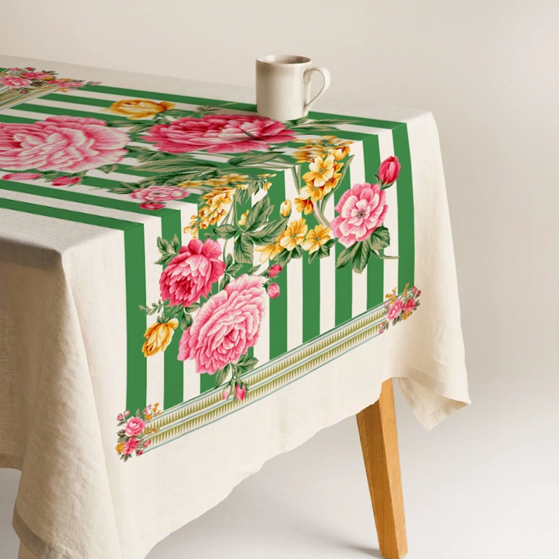 MANTEL LOLA - 180 X250 CM.- LINO POLIESTER (6 PUESTOS) - 1