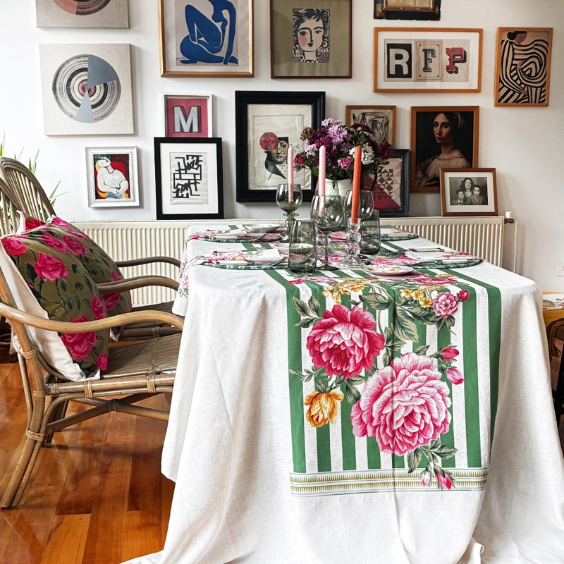 MANTEL LOLA - 180 X250 CM.- LINO POLIESTER (6 PUESTOS) - 2