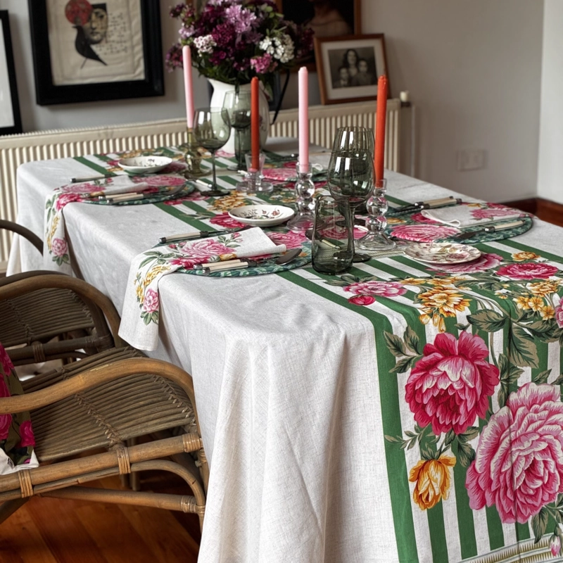 MANTEL LOLA - 180 X250 CM.- LINO POLIESTER (6 PUESTOS) - 4