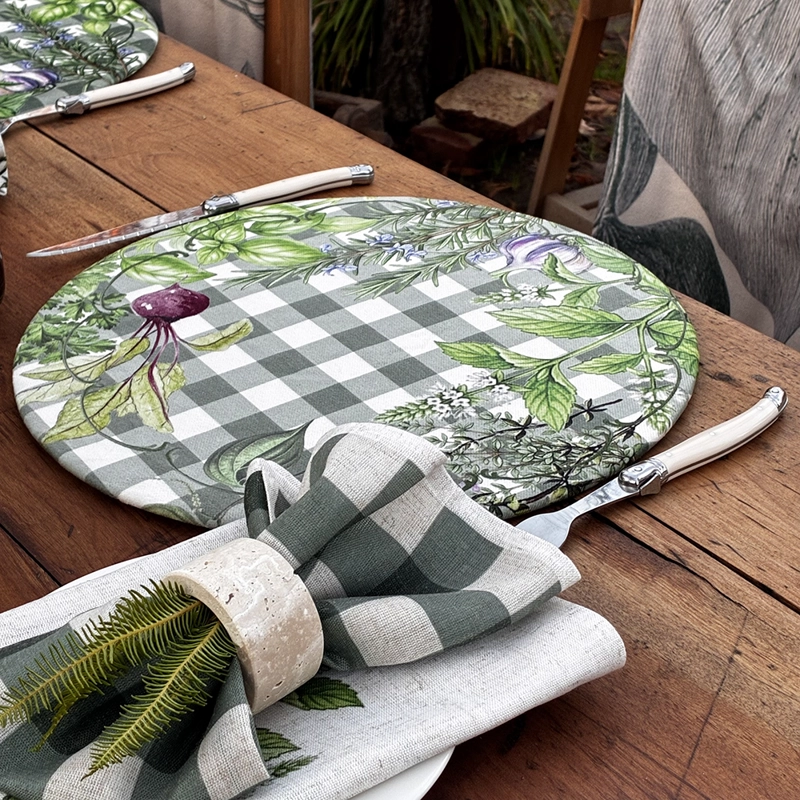 SET 4 SERVILLETAS - VICHY VERDE - 44 X 44 CM - 2