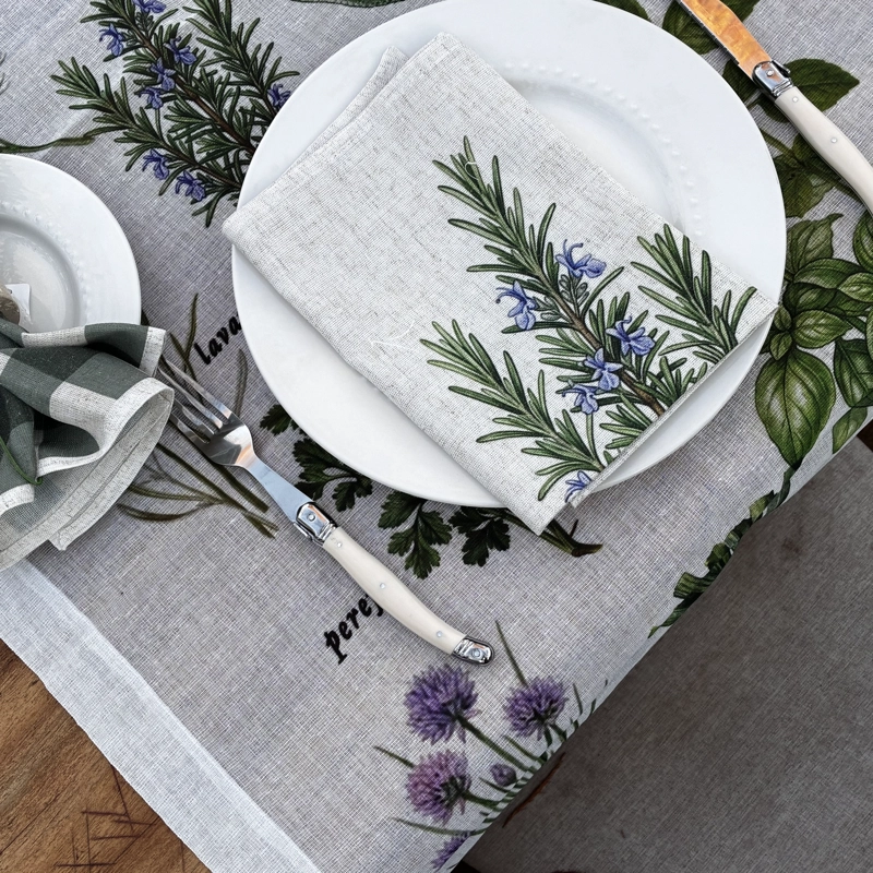 SET 4 SERVILLETAS - HIERBAS - 44 X 44 CM. - 4