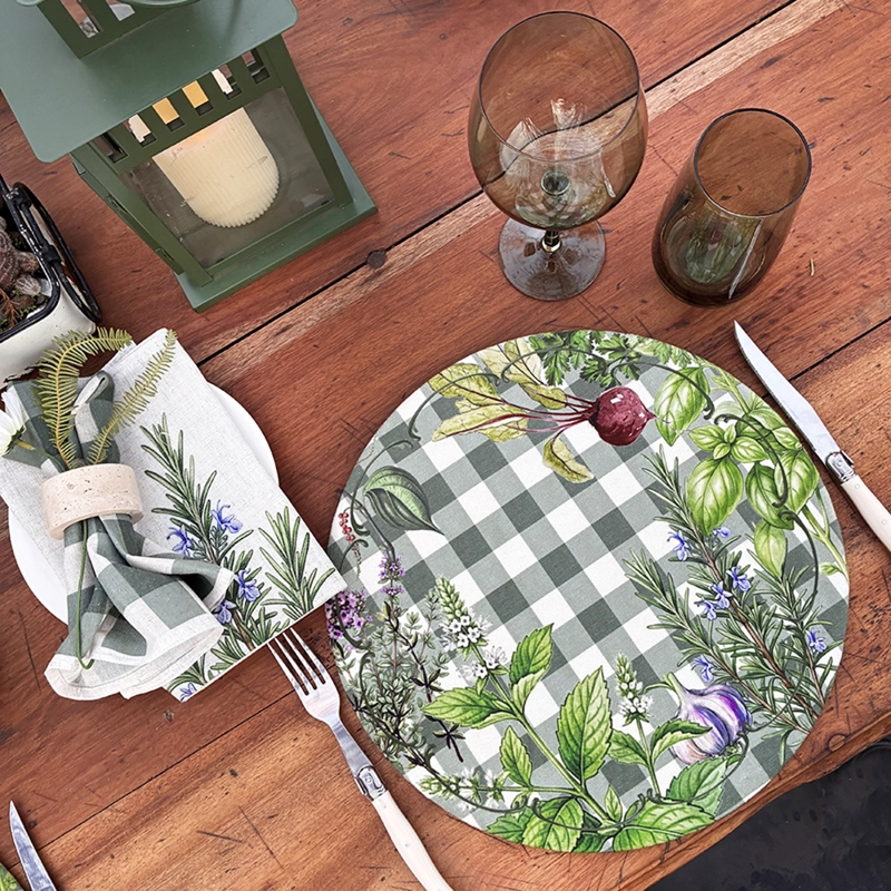 SET 4 SERVILLETAS - HIERBAS - 44 X 44 CM. - 5