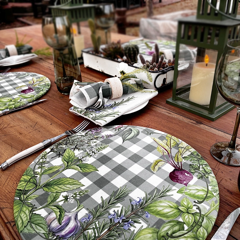 SET 4 SERVILLETAS - HIERBAS - 44 X 44 CM. - 6
