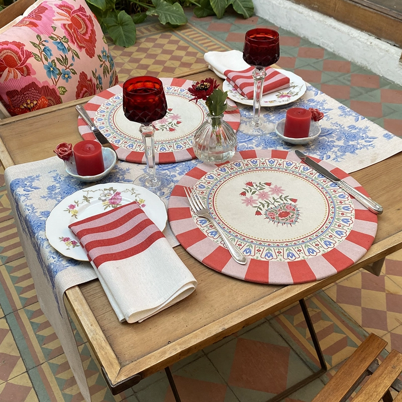 SET 4 SERVILLETAS RED -  44 X 44  - LINO POLIESTER - 4