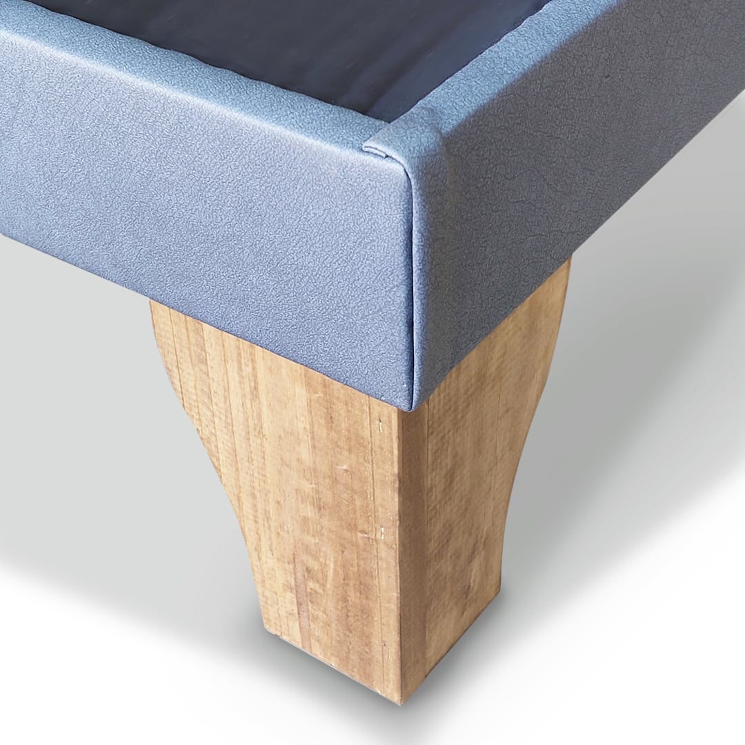 BASE EUROPEA BELLANOVA HOME BASIC + RESPALDO CON BOTONES TAPIZADO 1.5 PLAZA ECOCUERO GRIS AZULADO - 3