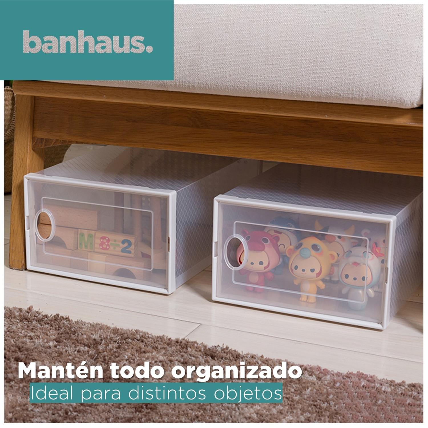 20 Cajas De Zapatos Plegables Transparentes Con Puerta - 23x33x14 Cm, Apilables, Organizador Para Armario, Entrada O Zapatería, Color Blanco