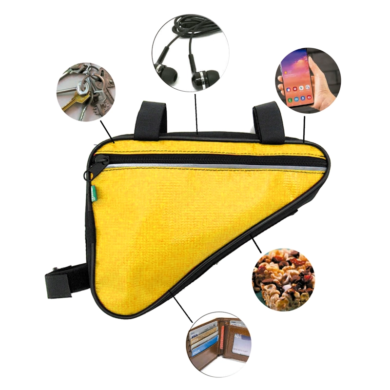 BOLSO TRIANGULO IMPERMEABLE DOS POSICIONES AMARILLO - 4