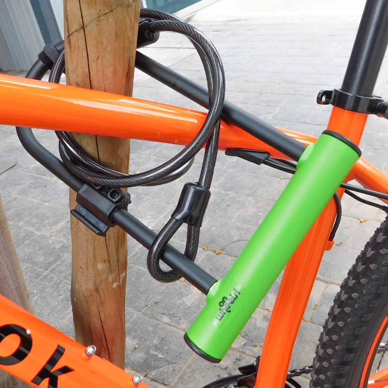 CANDADO U-LOCK ONWHEELS LARGO CON PIOLA Y SOPORTE - VERDE - 8