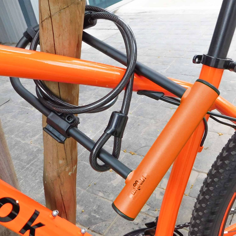CANDADO U-LOCK ONWHEELS LARGO CON PIOLA Y SOPORTE - NARANJO - 7