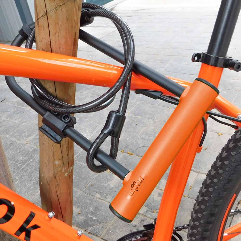 CANDADO U-LOCK ONWHEELS LARGO CON PIOLA Y SOPORTE - NARANJO - 8