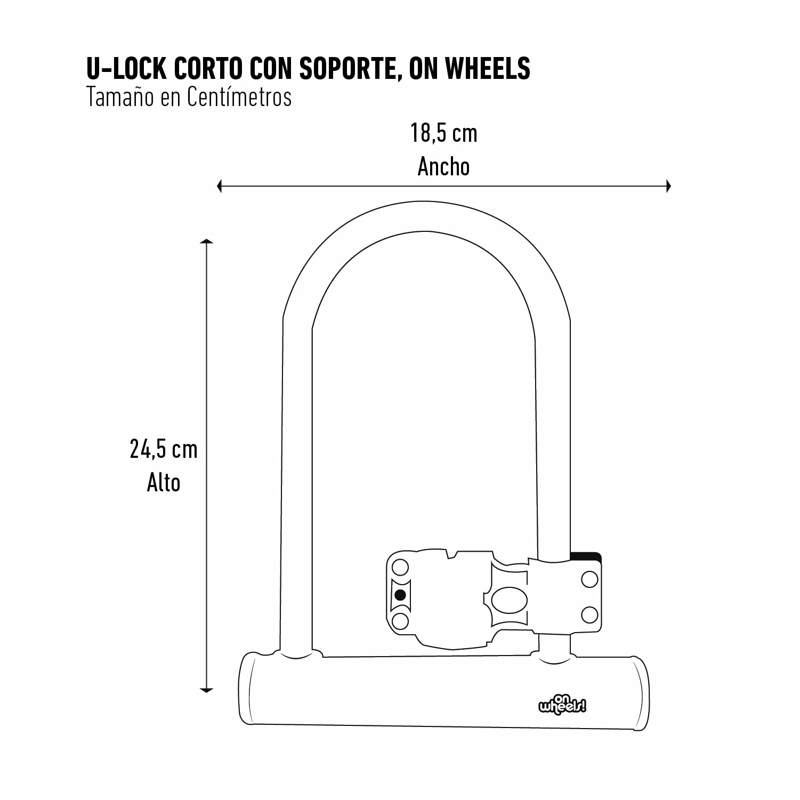 CANDADO U-LOCK ONWHEELS CORTO CON SOPORTE - VERDE - 2