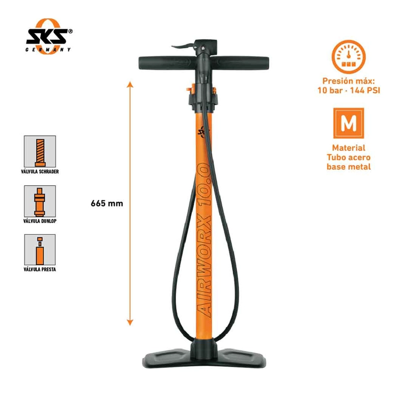 BOMBIM DE PIE AIRWORX 10.0 ORANGE - 3