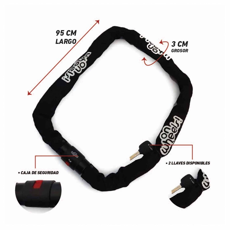 CANDADO LOCK PLUS ONWHEELS - NEGRO - 3