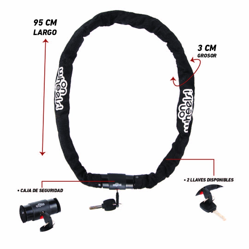 CANDADO LOCK PLUS ONWHEELS - NEGRO - 7