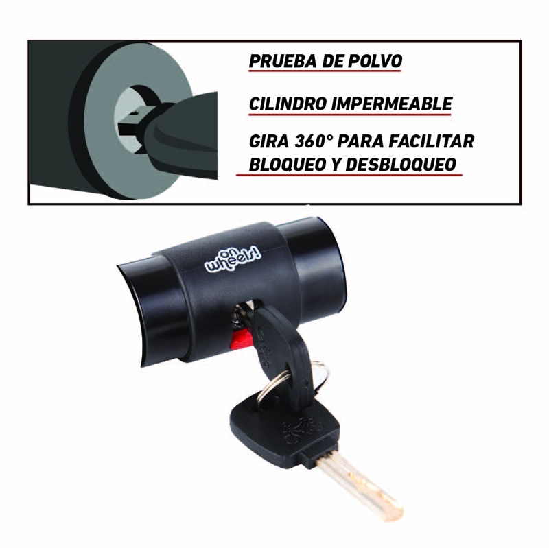 CANDADO LOCK PLUS ONWHEELS - NEGRO - 9
