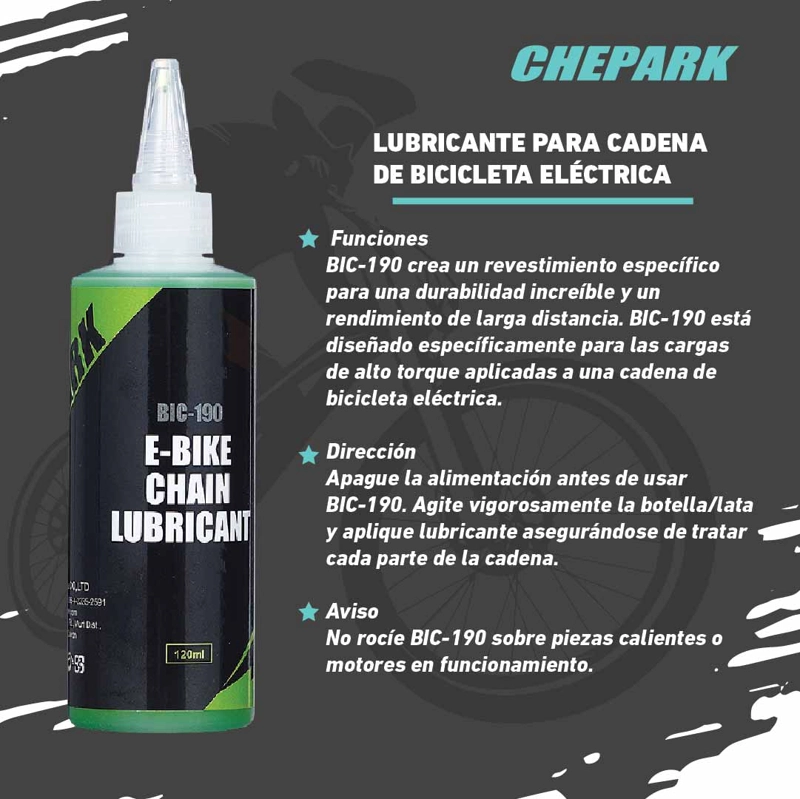 LUBRICANTE DE LA CADENA CHEPARK BIC-190P DE LA BICICLETA ELECTRÓNICA - 4