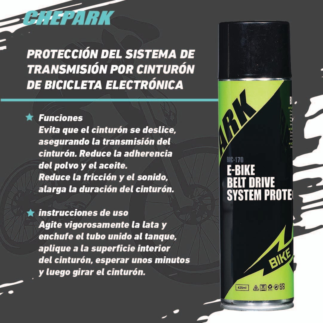 PROTECCIÓN DEL SISTEMA CHEPARK DE TRANSMISIÓN POR CINTURÓN DE BICICLETA ELECTRÓNICA BIC-170 - 3