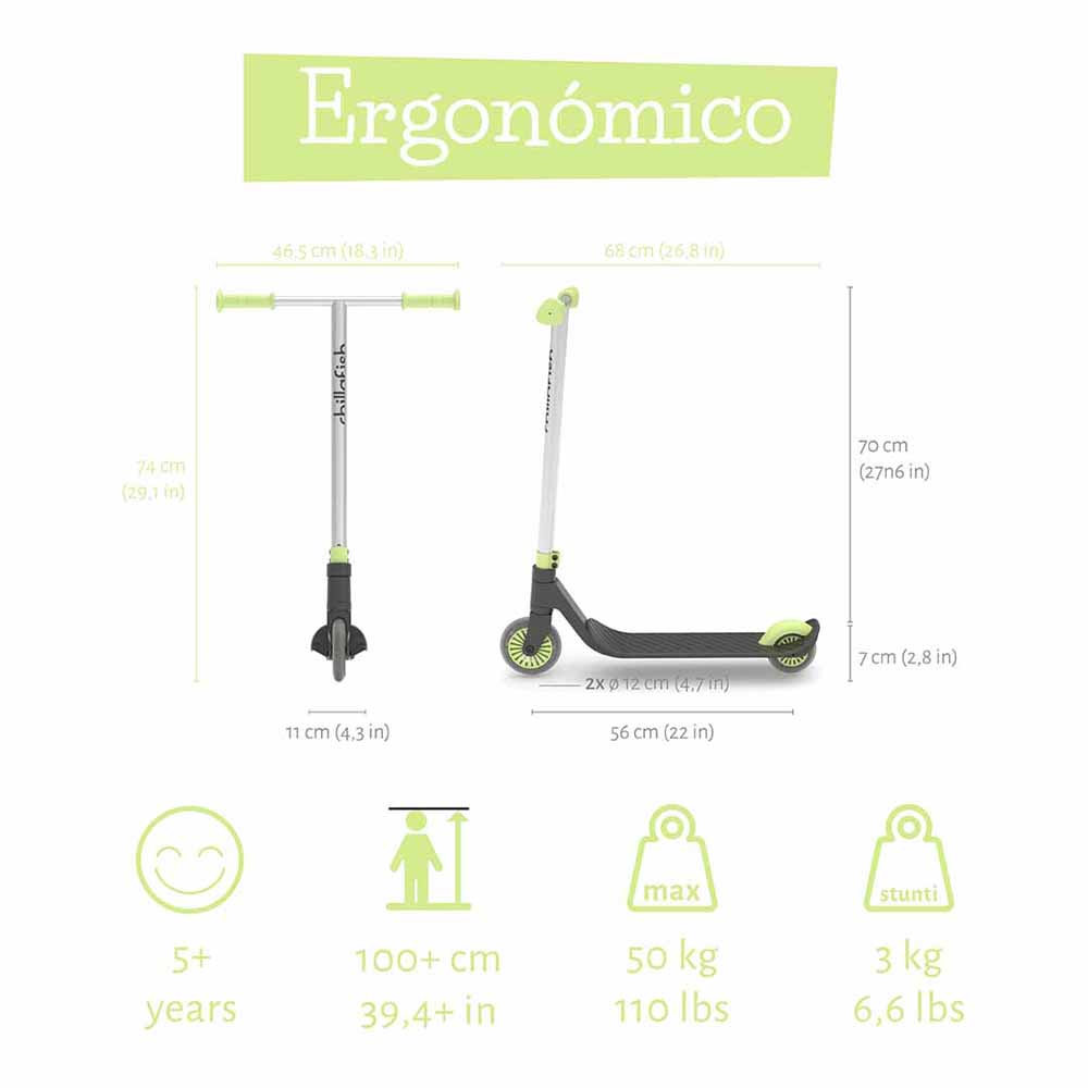 SCOOTER CHILLAFISH ACROBÁTICO CLÁSICO STUNTI VERDE LIMON - 2