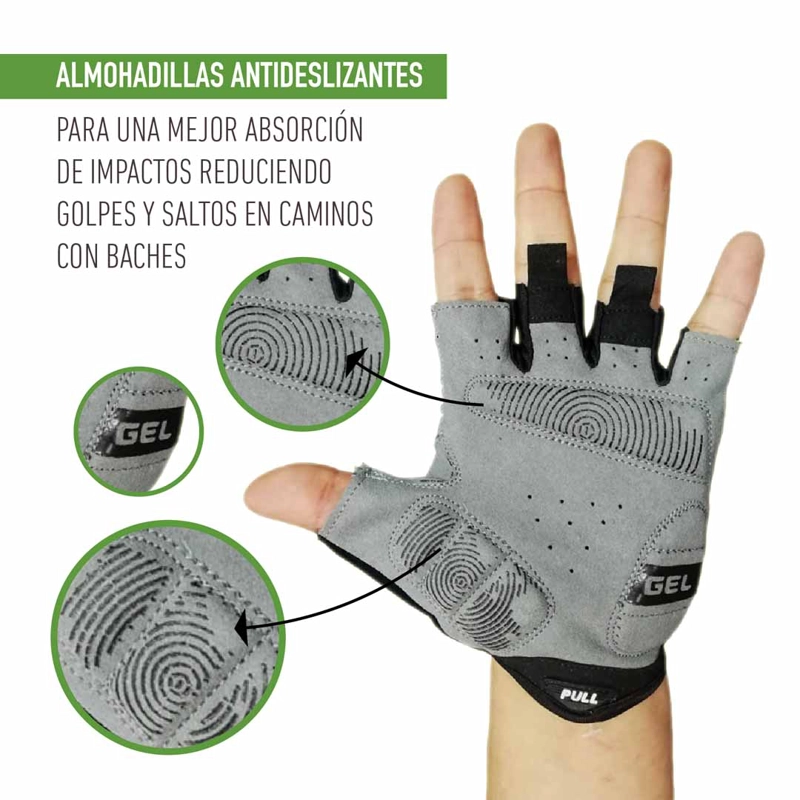 GUANTE CORTO PARA CICLISMO ONWHEELS VERDE/NEGRO - 6
