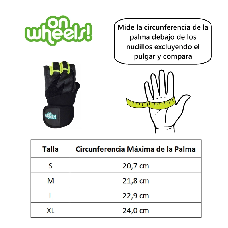 GUANTES DE ENTRENAMIENTO PARA PESAS BLACK AMARILLO ONWHEELS - 2