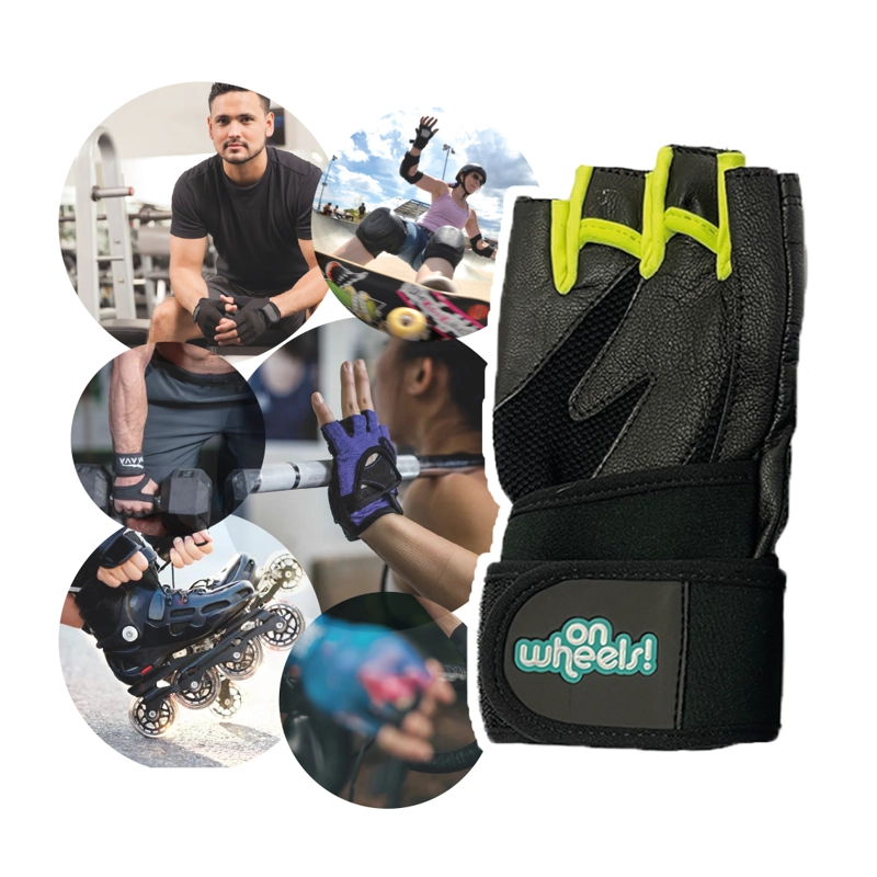 GUANTES DE ENTRENAMIENTO PARA PESAS BLACK AMARILLO ONWHEELS - 7