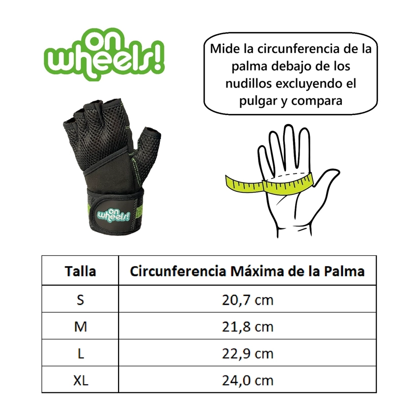 GUANTES DE ENTRENAMIENTO PARA PESAS BLACK/GREEN ONWHEELS - 2