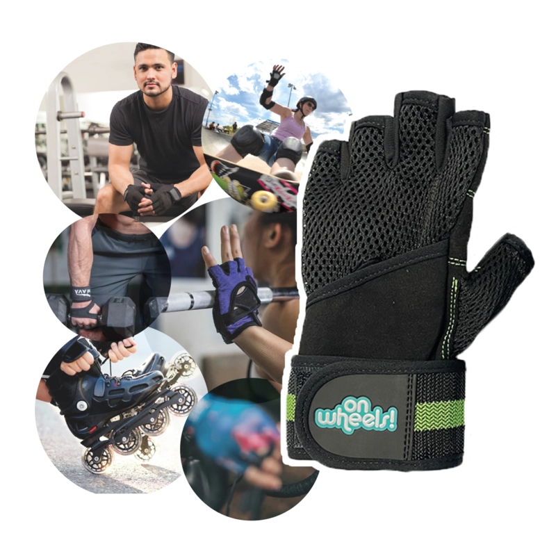 GUANTES DE ENTRENAMIENTO PARA PESAS BLACK/GREEN ONWHEELS - 7