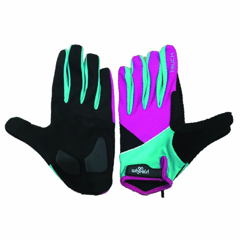 GUANTE LARGO TOUCH PARA CICLISMO ONWHEELS MORADO/VERDE - 6