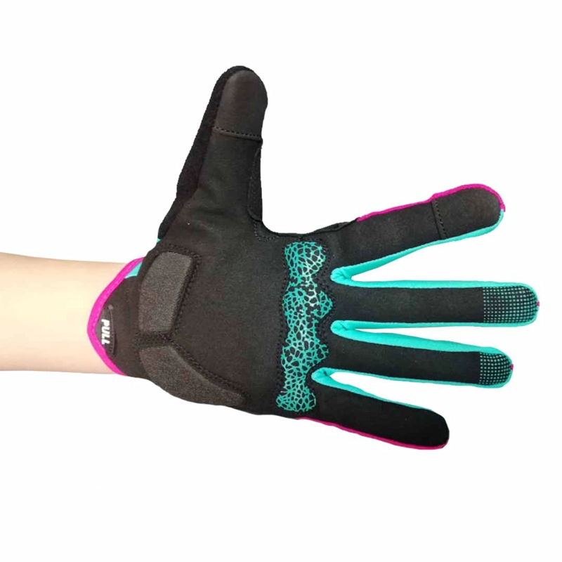 GUANTE LARGO TOUCH PARA CICLISMO ONWHEELS MORADO/VERDE - 2