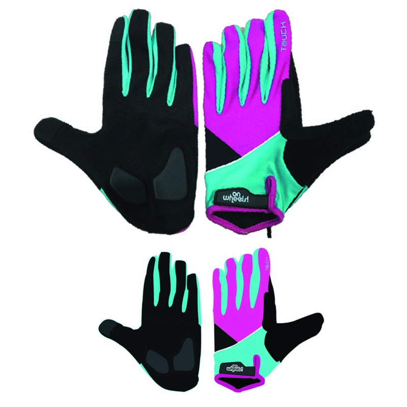 GUANTE LARGO TOUCH PARA CICLISMO ONWHEELS MORADO/VERDE - 7