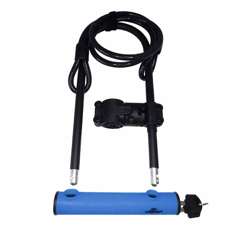 CANDADO U-LOCK ONWHEELS LARGO CON PIOLA Y SOPORTE - AZUL - 4
