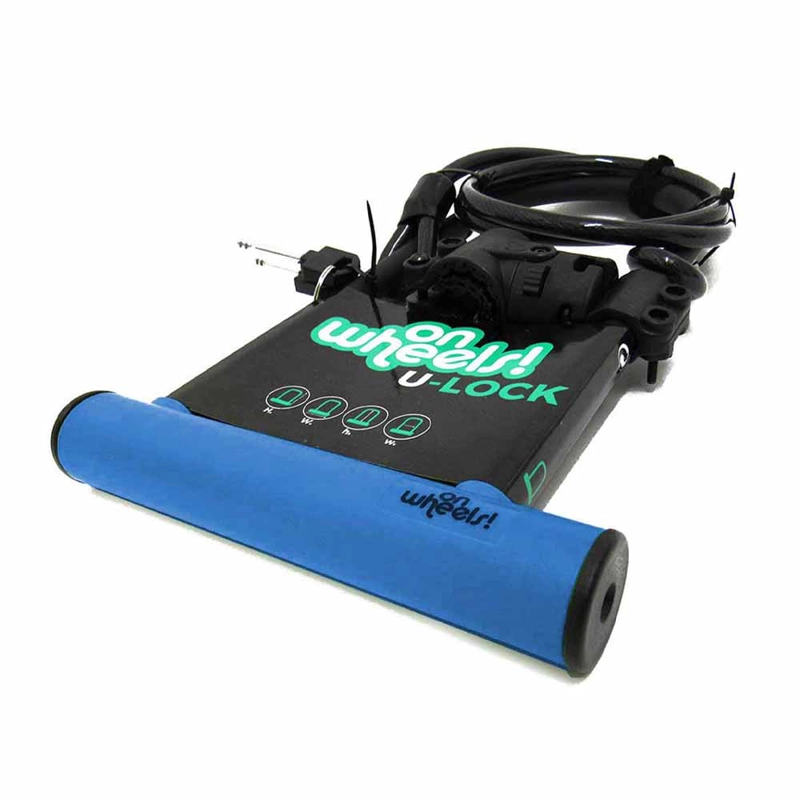 CANDADO U-LOCK ONWHEELS LARGO CON PIOLA Y SOPORTE - AZUL - 8