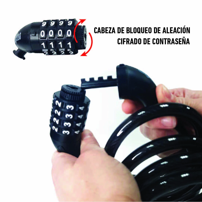 CANDADO ESPIRAL ON WHEELS ONWHEELS CON CLAVE 12X150 - 7