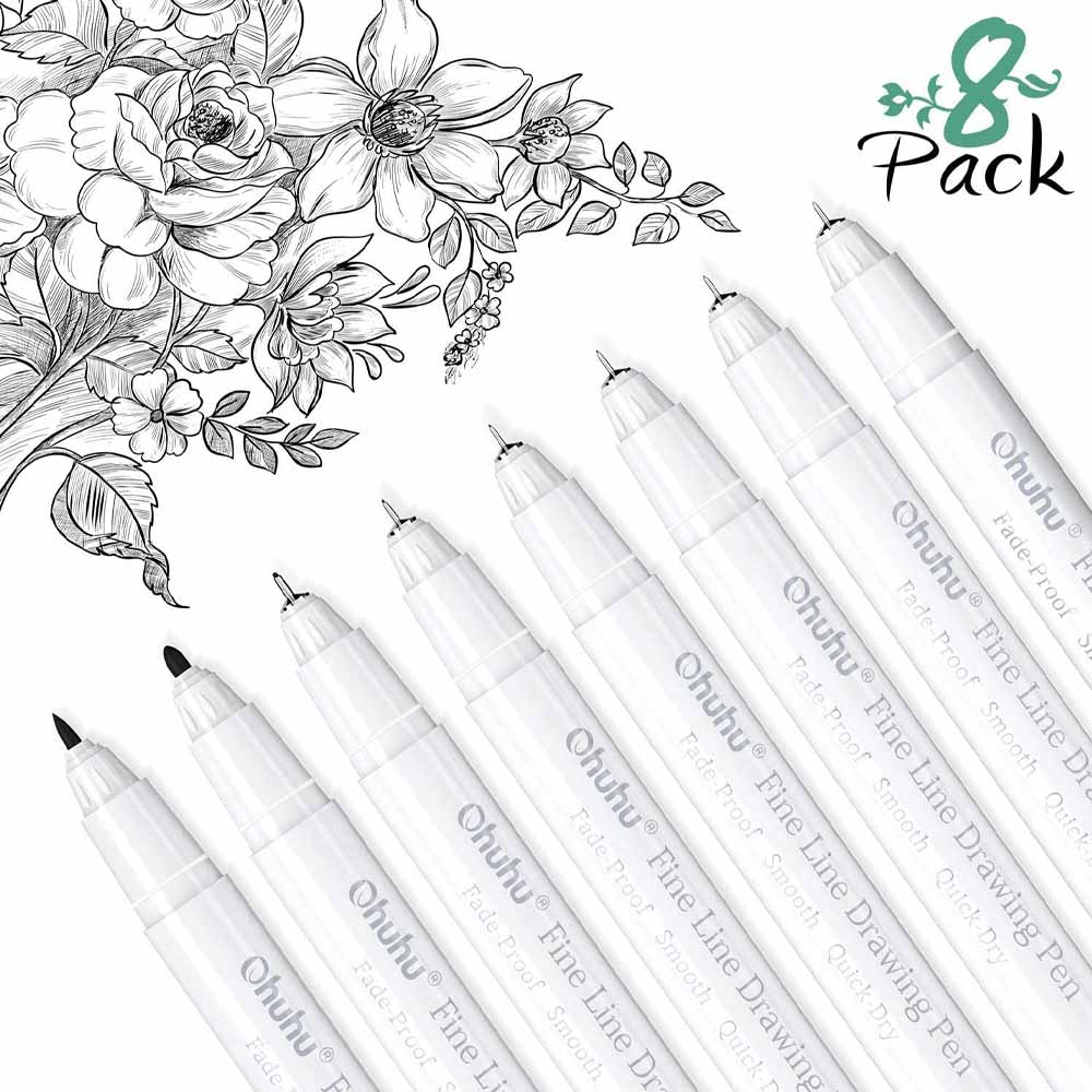 PACK X8 MARCADORES TIRALÍNEAS OHUHU PARA DIBUJO - 2