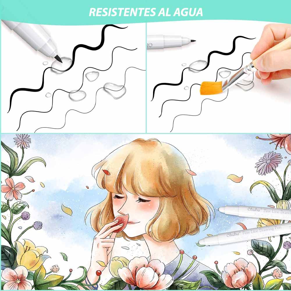 PACK X8 MARCADORES TIRALÍNEAS OHUHU PARA DIBUJO - 4