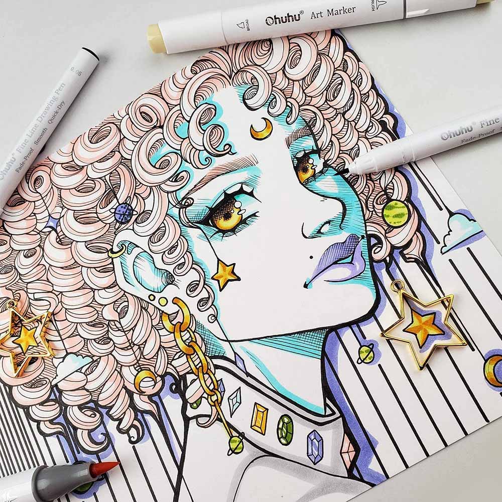 PACK X8 MARCADORES TIRALÍNEAS OHUHU PARA DIBUJO - 5