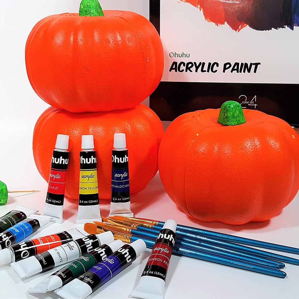 SET X24 PINTURAS OHUHU ACRÍLICAS 12ML + 6 PINCELES - 4