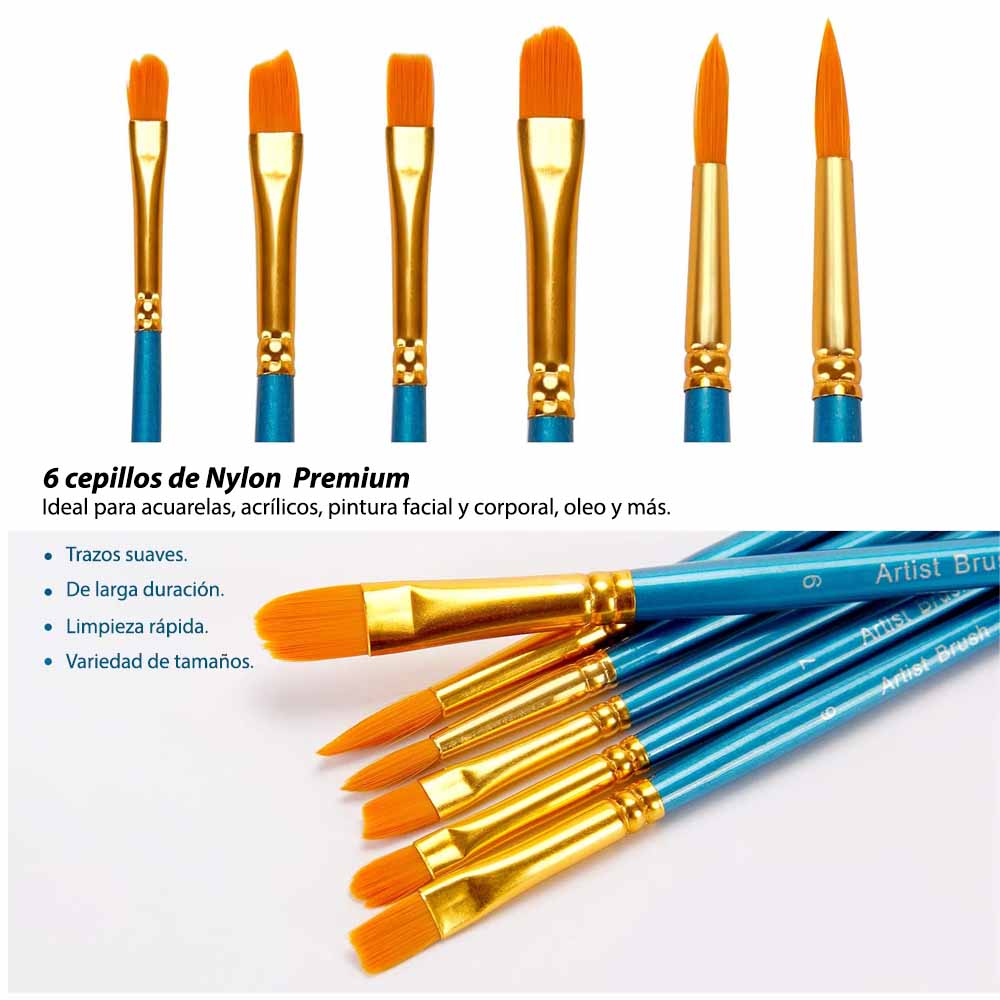 SET X24 PINTURAS OHUHU ACRÍLICAS 12ML + 6 PINCELES - 8