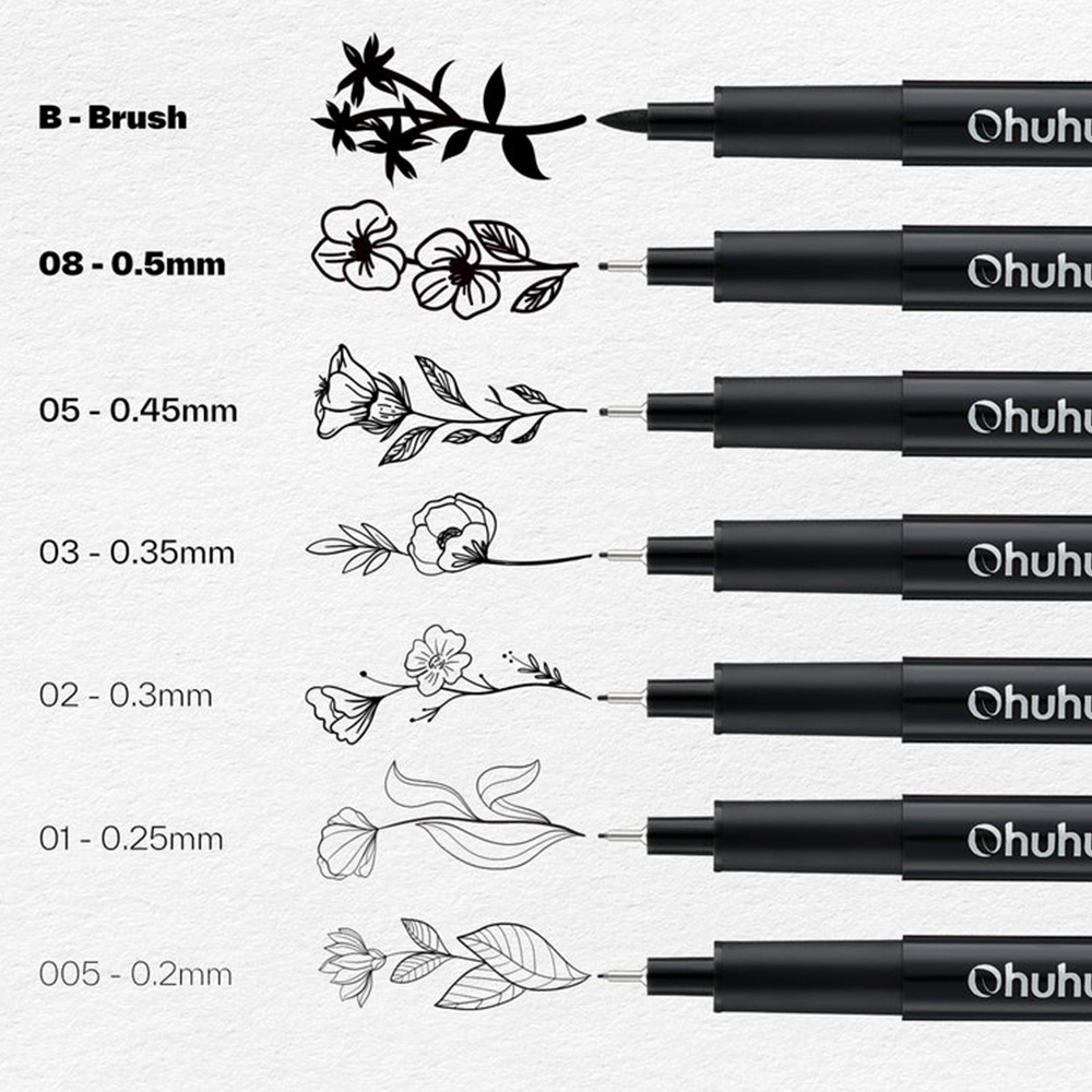 BOLÍGRAFOS DE DIBUJO OHUHU HANA HIGHWAY FINELINER DE 18 - 3