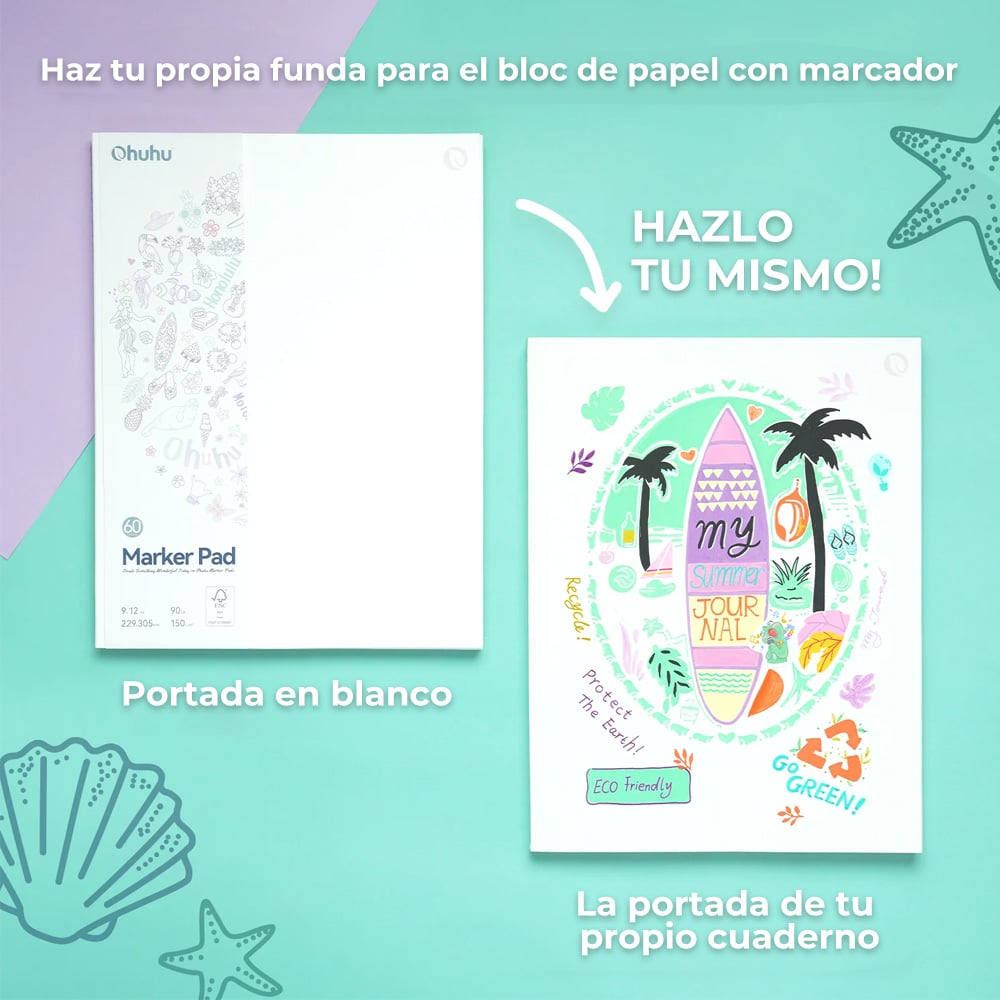 BLOCK PARA MARCADOR ALCOHOL OHUHU 22.9X30.5CM,60 HOJAS,150G - 3