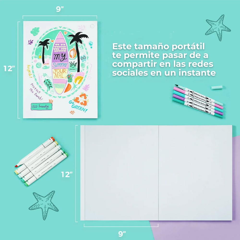BLOCK PARA MARCADOR ALCOHOL OHUHU 22.9X30.5CM,60 HOJAS,150G - 7