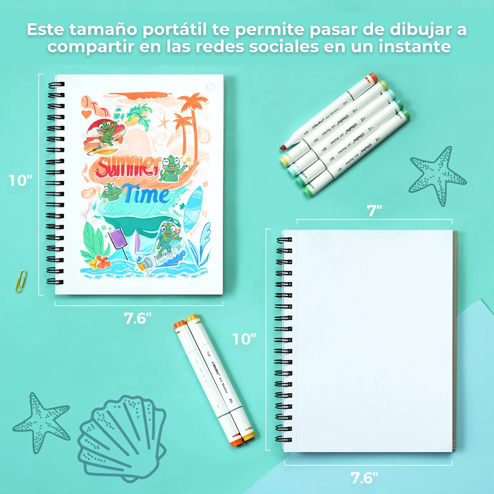 BLOCK ANILLADO EN ESPIRAL OHUHU (25.4X19.3CM,60 HOJAS,150G) - 4