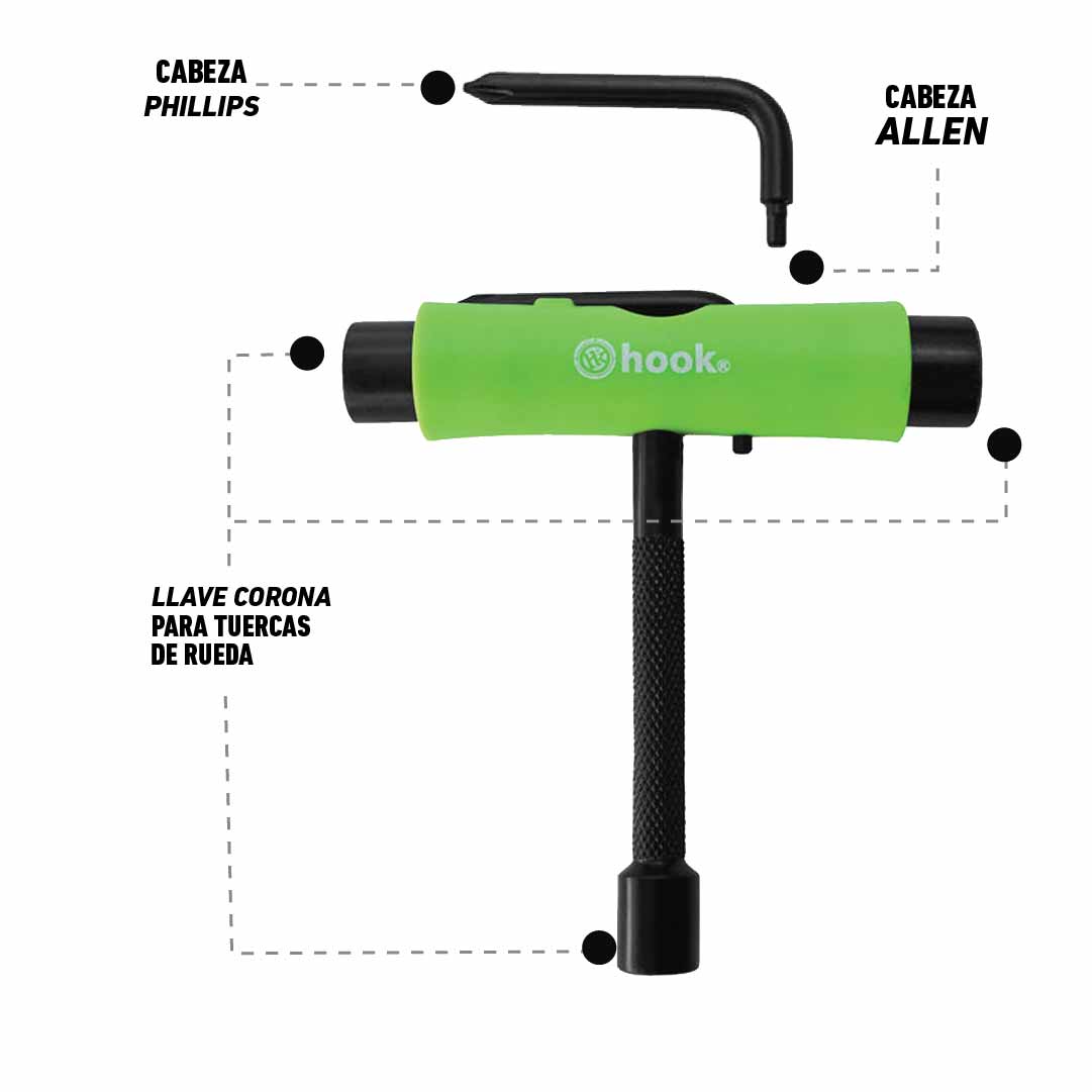 HERRAMIENTA PARA PATINES HOOK PRO /PENNY GREEN - 3