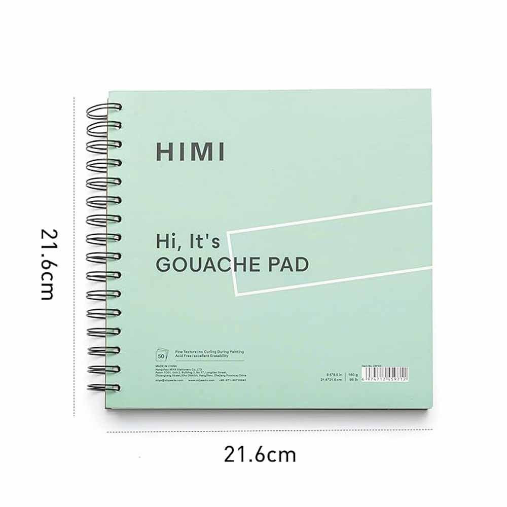 BLOCK HIMI 21.6*21.6CM PARA GOUACHE 160G VERDE - 2