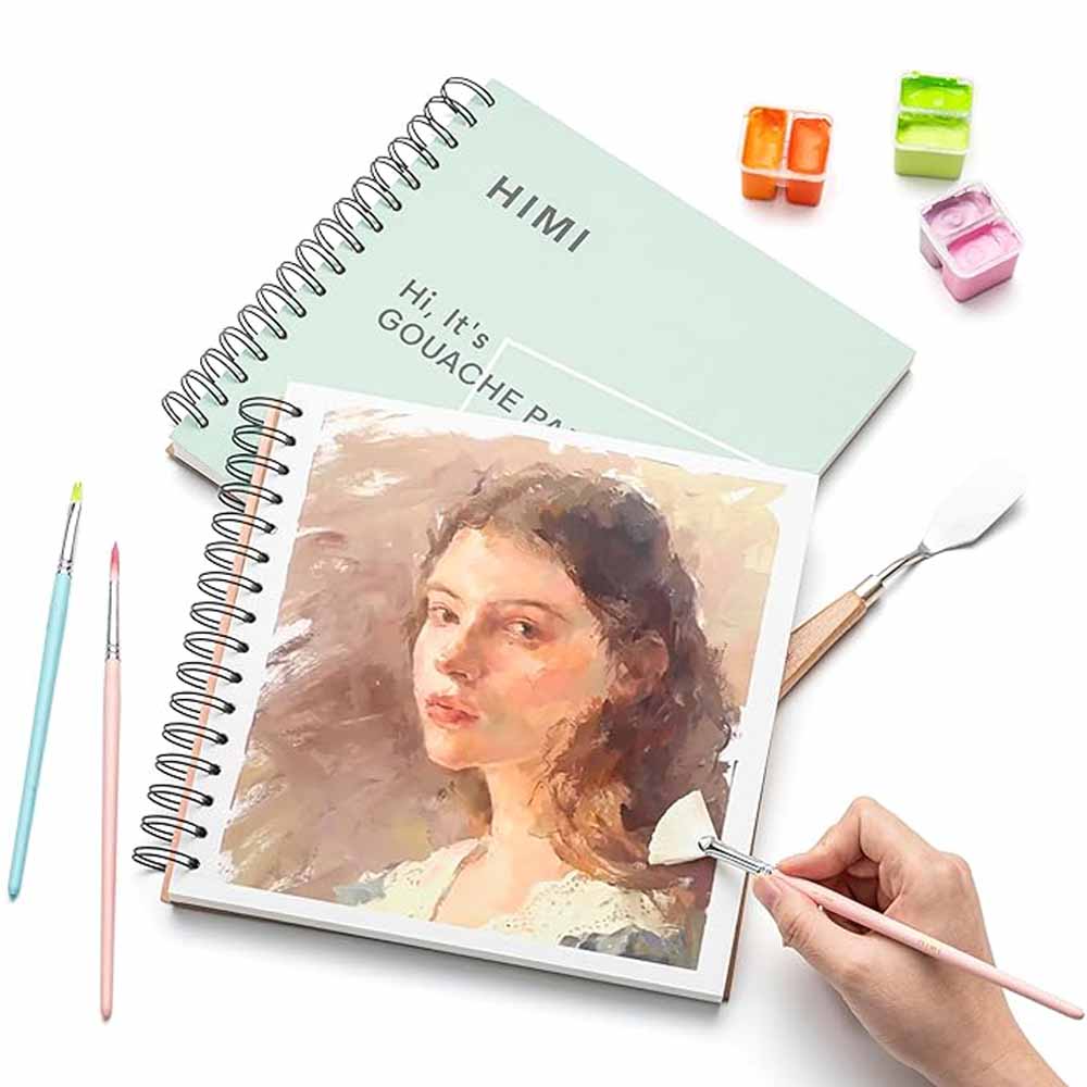 BLOCK HIMI 21.6*21.6CM PARA GOUACHE 160G VERDE - 6