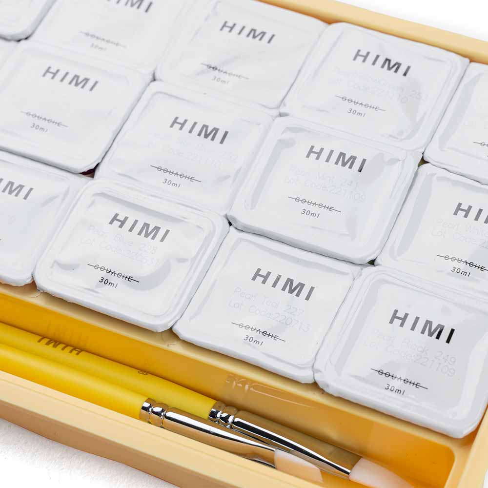 PINTURA GOUACHE METALIZADA HIMI 18 COLORES 30ML SIN PINCELES - 3