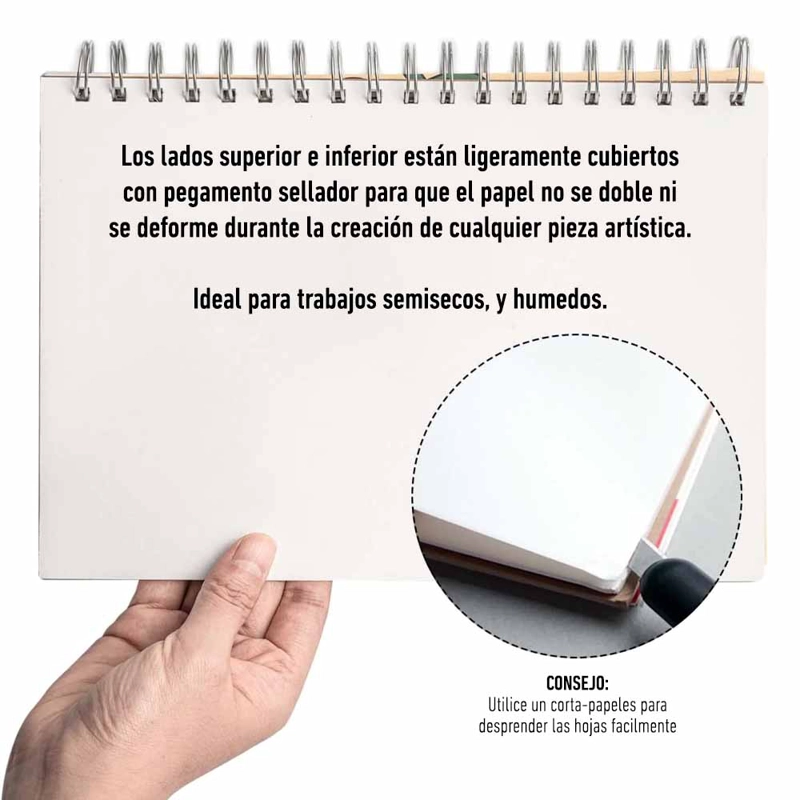 BLOCK HIMI GOUACHEDE 50 PAGINAS, 160 GRS BEIGE - 5