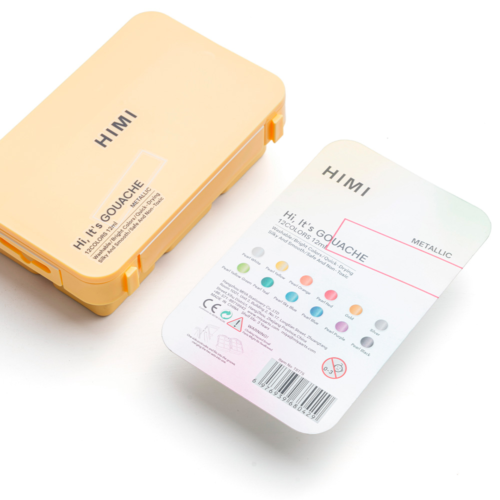 SET HIMI DE GOUACHE METALIZADA 12 COLORES 12ML - 4