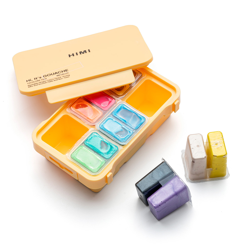 SET HIMI DE GOUACHE METALIZADA 12 COLORES 12ML - 5